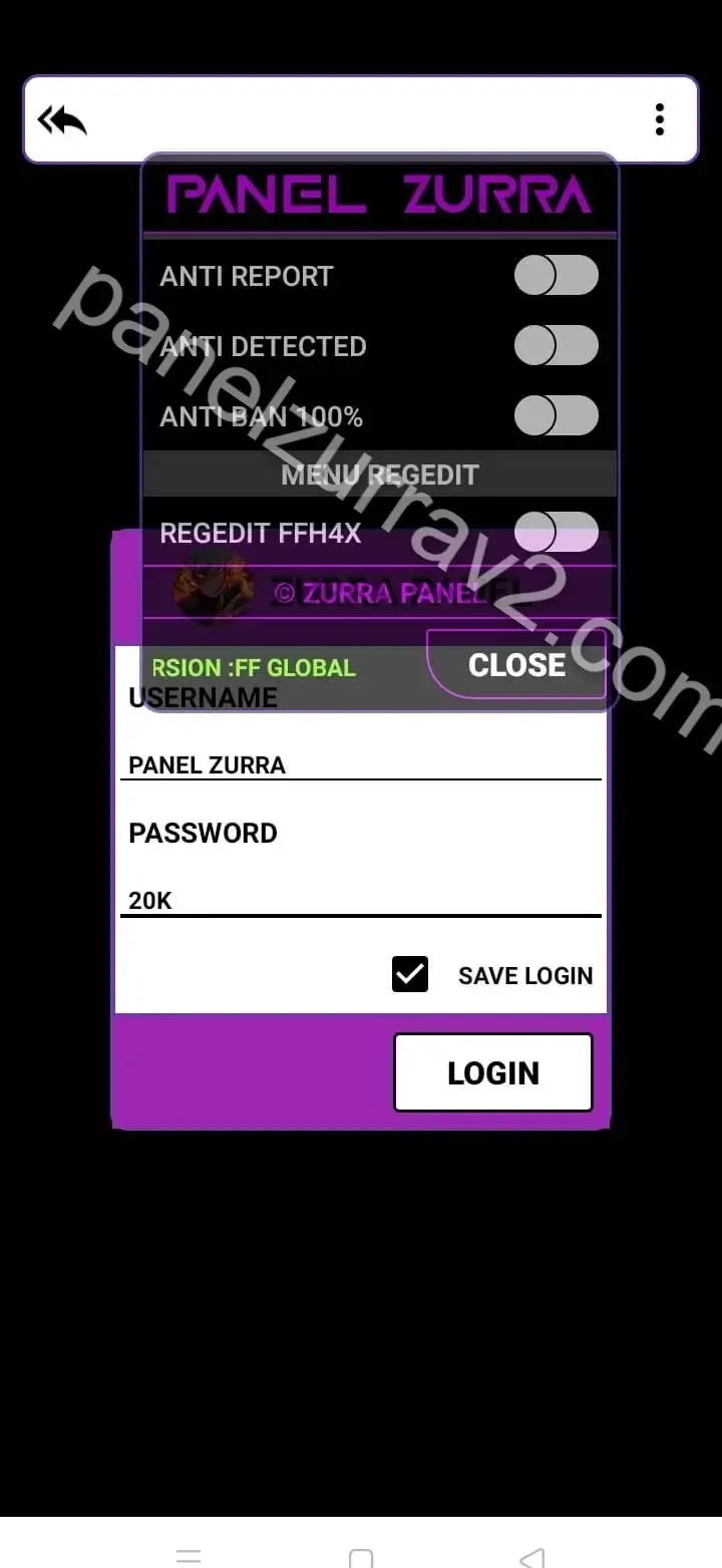 Screenshot of Panelzurra v2 App